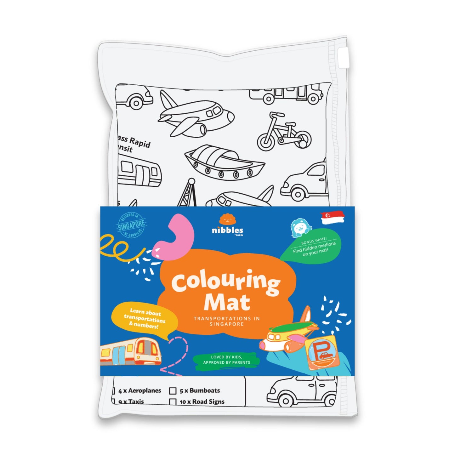 Nibbles by Nom SG Transport Silicone Colouring Mat