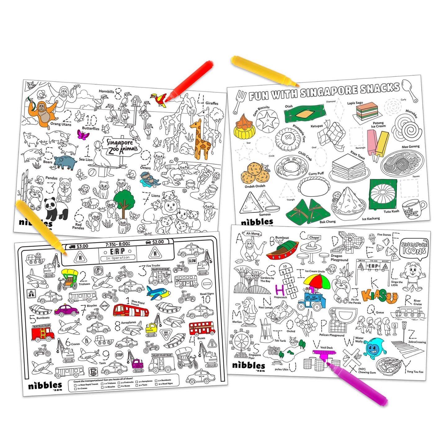 Nibbles by Nom SG Edition Silicone Colouring Mat 1