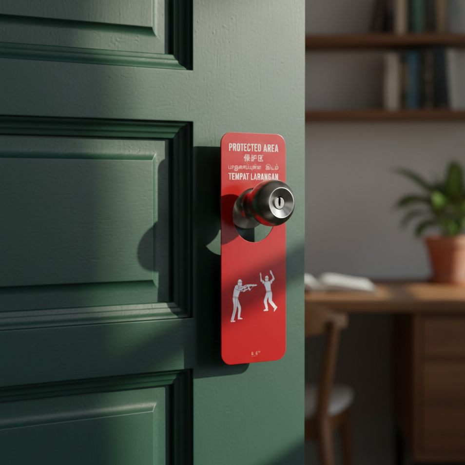 Danger Area Door Hanger