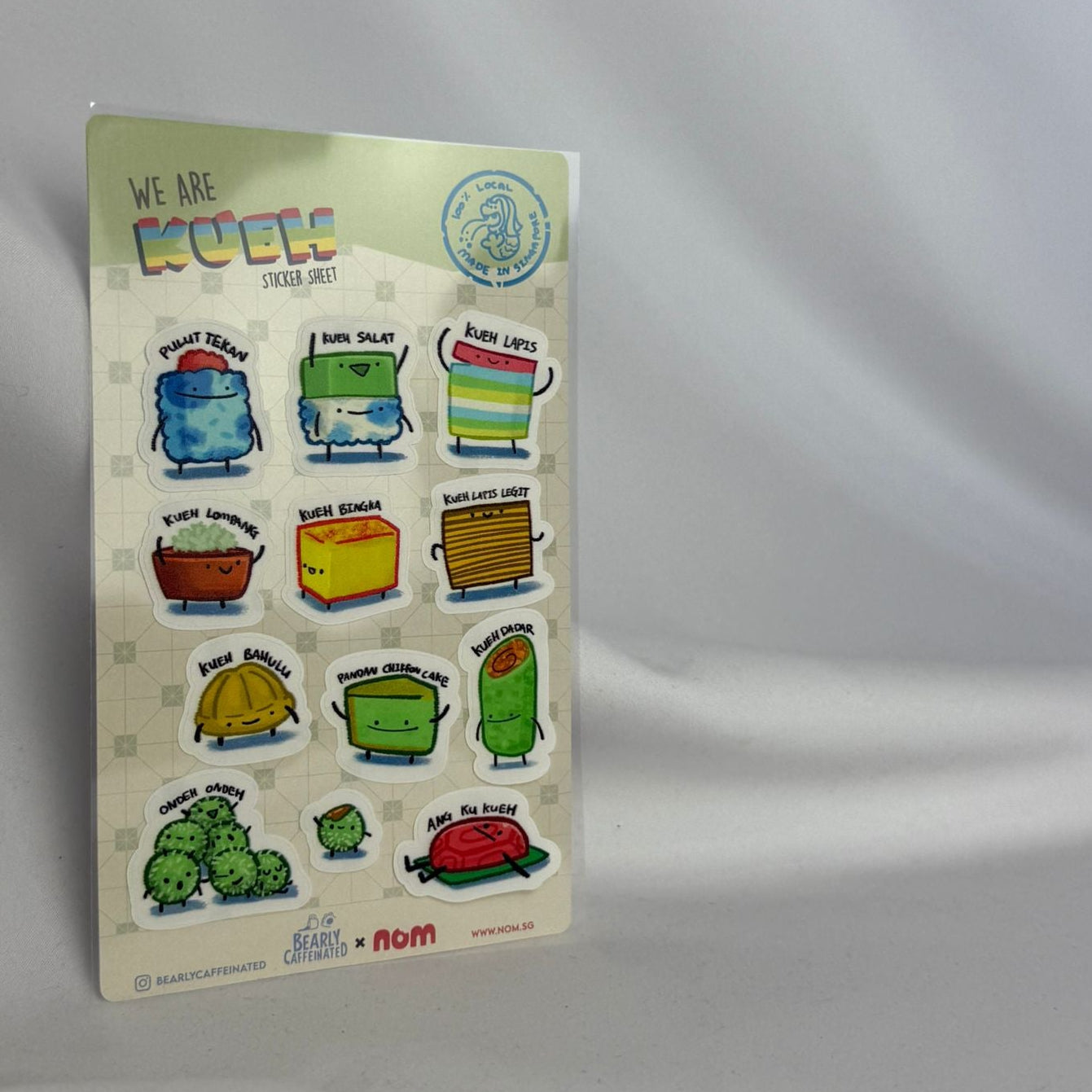 Nom x BearlyCaffeinated Breakfast Set and Kueh Sticker Sheet