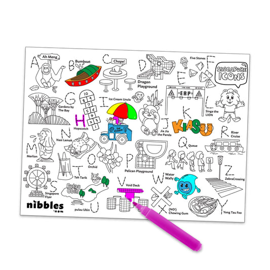 Nibbles by Nom SG Icons Silicone Colouring Mat
