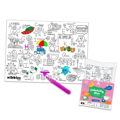 Nibbles by Nom SG Icons Silicone Colouring Mat