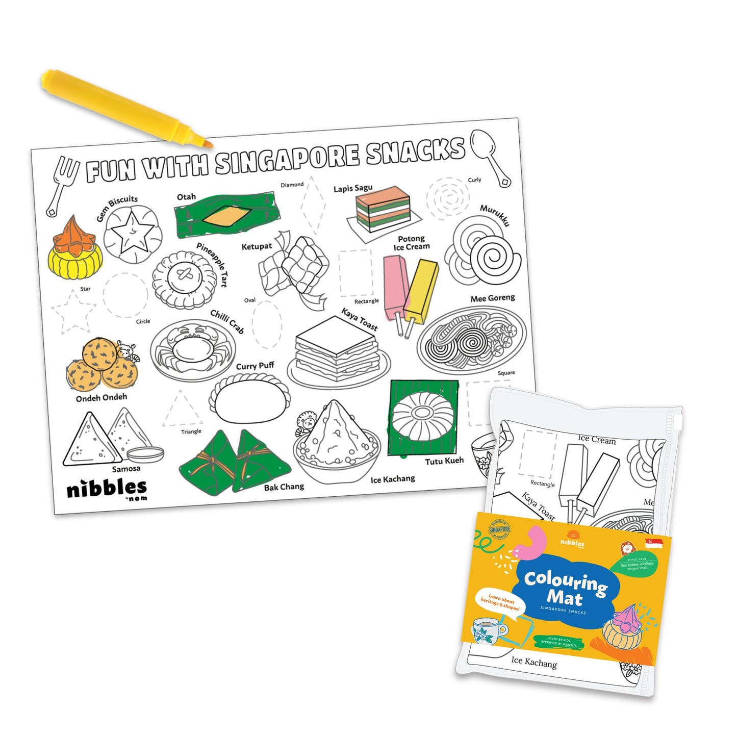 Nibbles by Nom Silicone Colouring Mat (Singapore Edition)