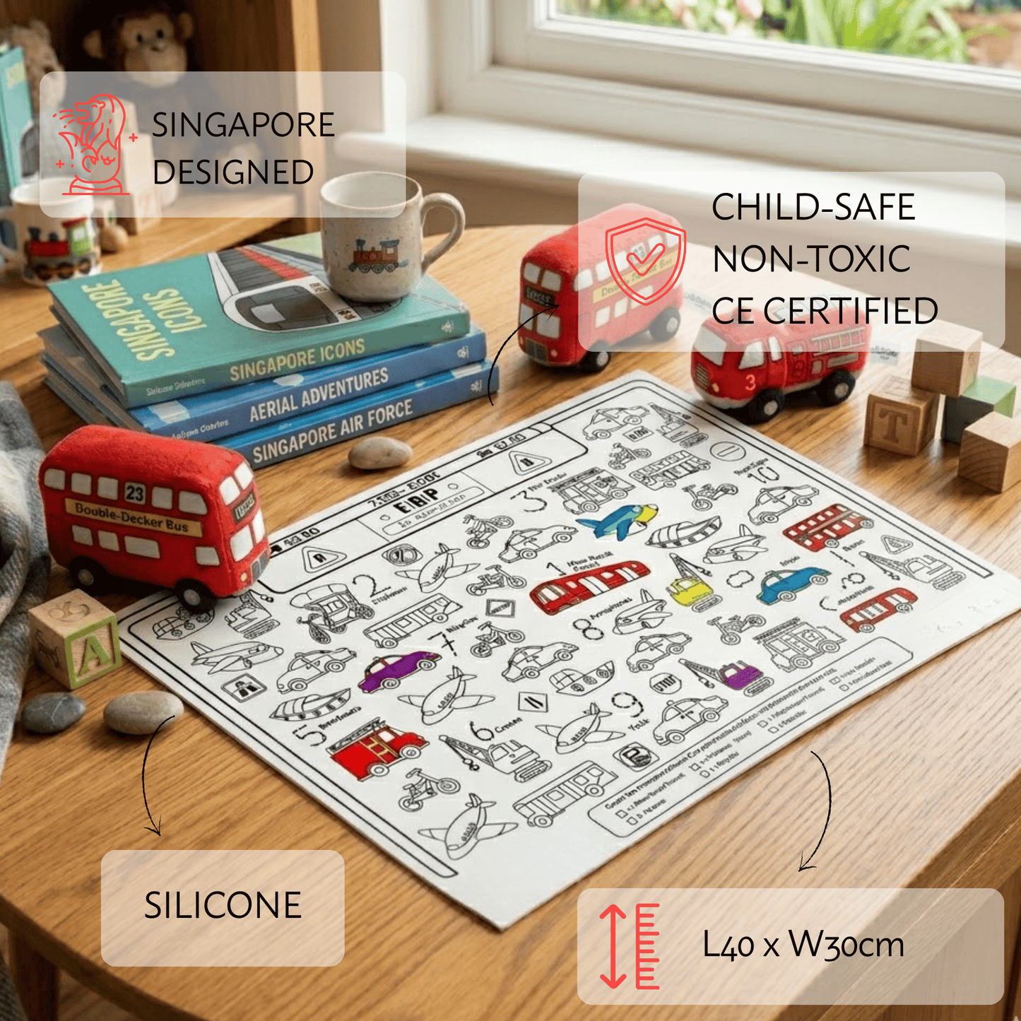 Nibbles by Nom SG Transport Silicone Colouring Mat