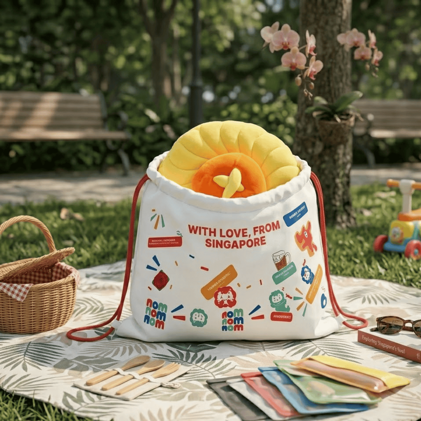 Nom Drawstring Bag