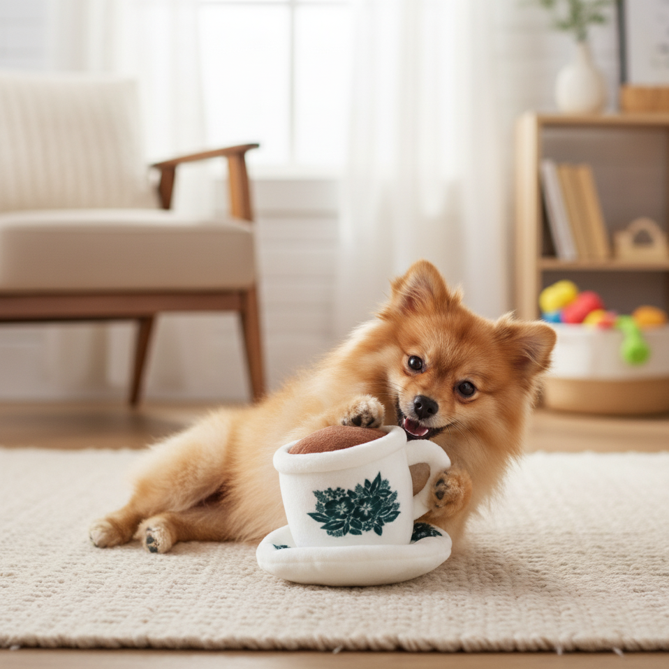 Waggle Kopi Cup Squeakie Chew Toy
