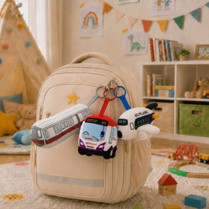 Nibbles by Nom Mini Transport Series Keychains - Squeeze to Play Sound, Soft Collectible Kids Toy