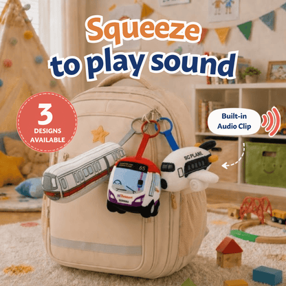 Nibbles by Nom Mini Transport Series Keychains - Squeeze to Play Sound, Soft Collectible Kids Toy