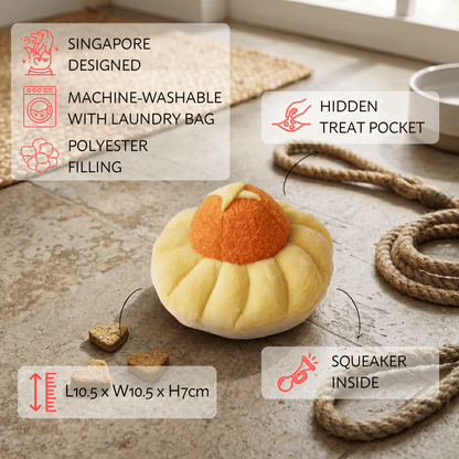 Waggle Pineapple Tart Squeakie Chew Toy