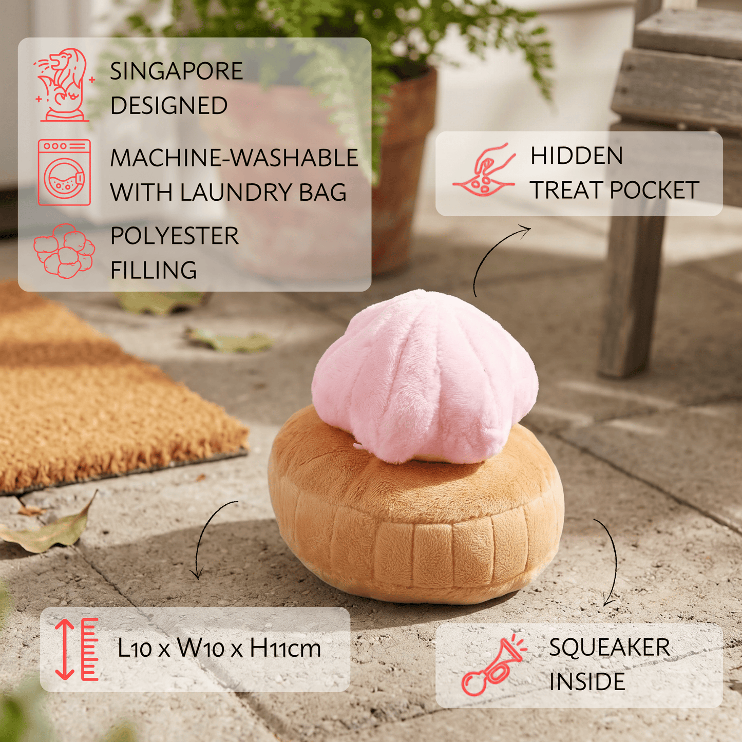 Waggle Gem Biscuit Squeakie Chew Toy