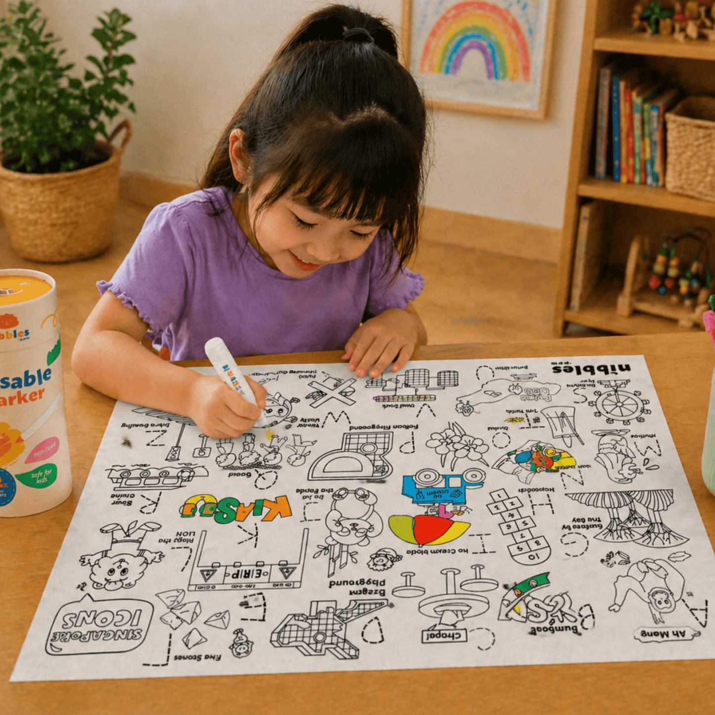 Nibbles by Nom SG Icons Silicone Colouring Mat