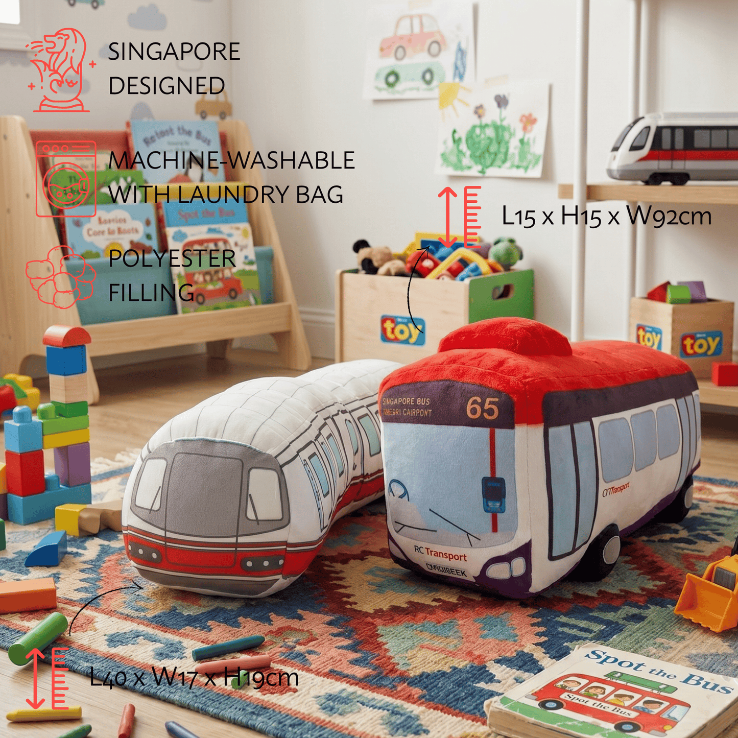 Nibbles by Nom Singapore Bus & Train Plush