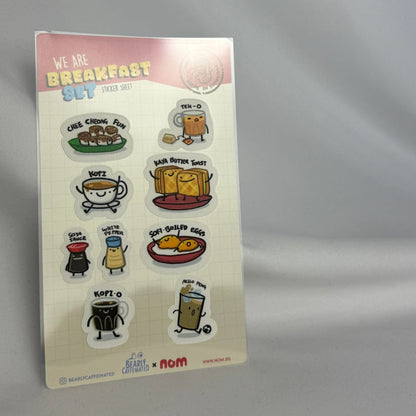 Nom x BearlyCaffeinated Breakfast Set and Kueh Sticker Sheet